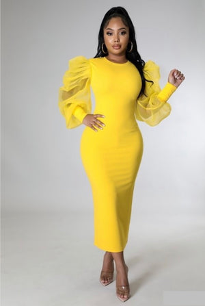 Elegance Glam | Dress(Yellow)